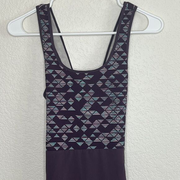 Smartwool XS Willow Lake Purple Geometric Wool Cross Back Dress Athleisure j14 - Picture 3 of 8